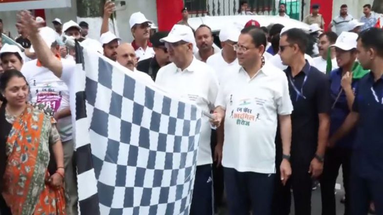 Sports News | Uttarakhand: CM Dhami Flags off 'Run for Kargil Heroes' Marathon in Dehradun Ahead of Kargil Vijay Diwas