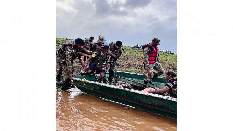 India News | Indian Army Rescues 57 People from Floodwaters in Gujarat's Navsari