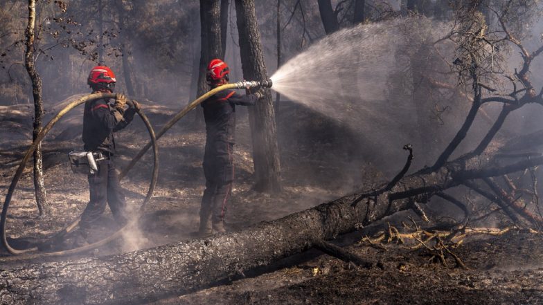 World News | 'Standing Shoulder to Shoulder': Macron Pledges National Recovery as Unprecedented Wildfires Ravage France and Spain
