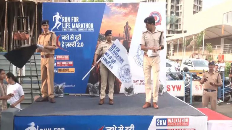 India News | Bhopal Police, Social Justice Department Organise 'Run for Life' Marathon to Spread Anti-drug Message
