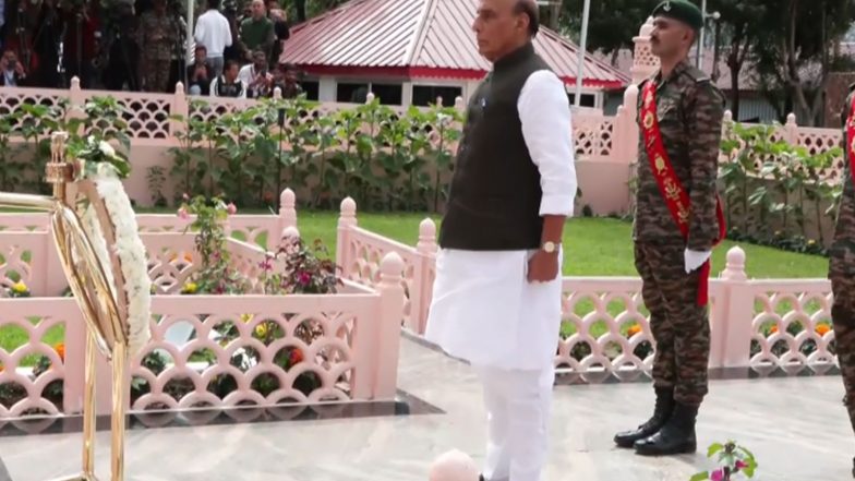 India News | Rajnath Singh Lays Wreath at Kargil War Memorial, Pays Tributes to Bravehearts