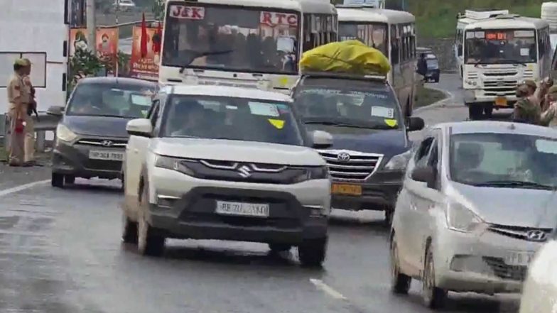 India News | J-K: 19th Batch of Amarnath Yatra Pilgrims Crosses Chanderkote in Ramban District