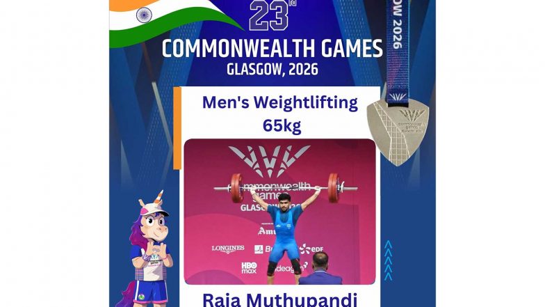 Sports News | CWG 2026: Raja Muthupandi Wins Weightlifting Silver as India's Medal Rush Continues in Glasgow