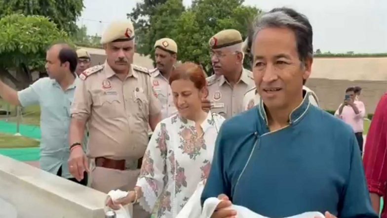India News | Gandhian Path Relevant Even After a Century: Activist Sonam Wangchuk Pays Tribute at Rajghat After Being Discharged from Hospital
