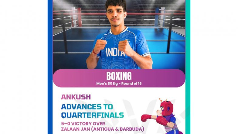Sports News | Indian Boxer Ankush Cruises into CWG 2026 Quarterfinals