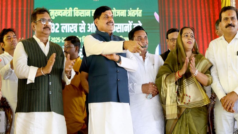 India News | Madhya Pradesh CM Transfers Rs 3,308 Crore to over 82.7 Lakh Farmers Under Kisan Kalyan Yojana