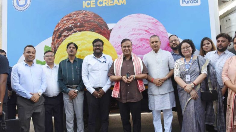 India News | Assam CM Flags off First Export Consignment of Purabi Ice Cream to Bhutan in Major Dairy Sector Boost