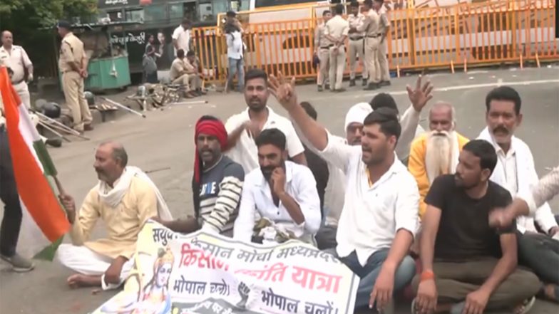 India News | MP: Farmers Continue Protest, Stage Sit-in on Bhopal-Narmadapuram Highway over Moong Procurement; Vow to Remain Until Demands Meet