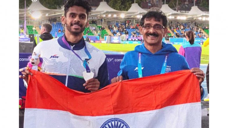 Sports News | 'Proud Moment for Indian Athletics!': Mansukh Mandaviya Congratulates Sreeshankar on CWG 2026 Silver