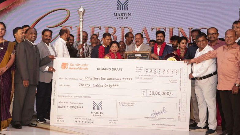 Business News | Martin Groups Honours Chairman Santiago Martin's 50-Year Leadership, Rewards 50 Employees with Rs.15 Crore