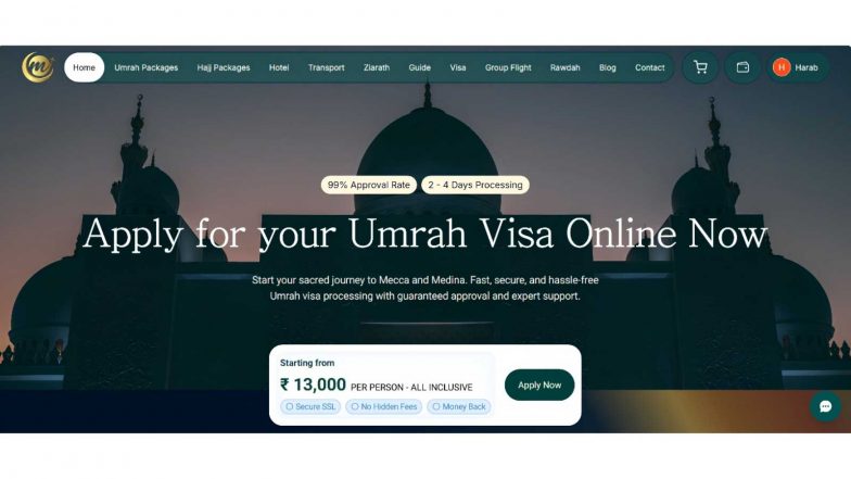 Business News | Saudi Arabia's New 1-Year Multiple-Entry Umrah Visa Explained: How Indian Pilgrims Can Apply for an Umrah Visa Online -- with Marhaba Haji