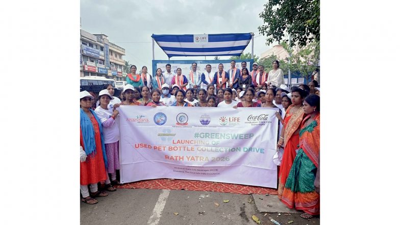 Business News | Anandana - The Coca-Cola India Foundation's 'Maidaan Saaf' Initiative Strengthens Responsible PET Bottle Collection During Puri Rath Yatra 2026