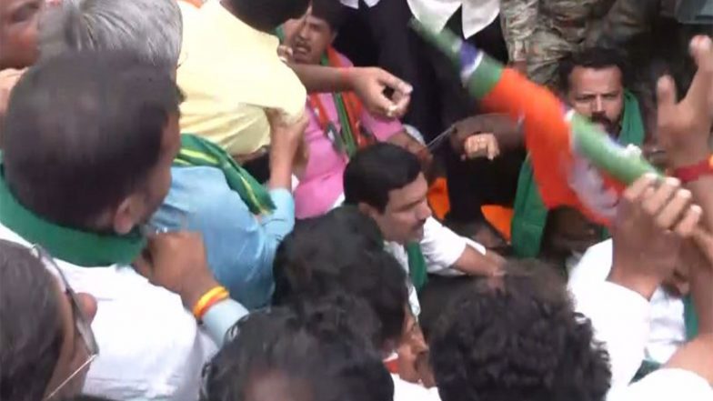 India News | Karnataka BJP Chief BY Vijayendra Detained During Protest Against State Govt over Cauvery Water Dispute