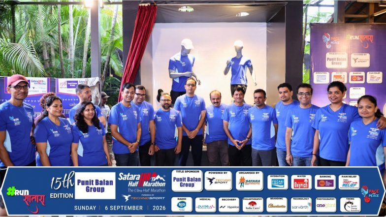 Business News | Official T-shirt and Medal Unveiled for the Milestone 15th Edition of Punit Balan Group Satara Hill Half Marathon Powered by TechnoSport