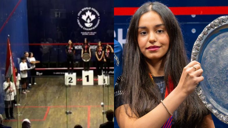 India's National Anthem Played on Podium As Anahat Singh Becomes First Indian to Win World Junior Squash Championships 2026 (Video)