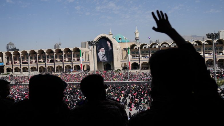 Ayatollah Ali Khamenei's Coffin Unveiled in Tehran as Thousands Gather to Pay Final Tribute (Watch Video)