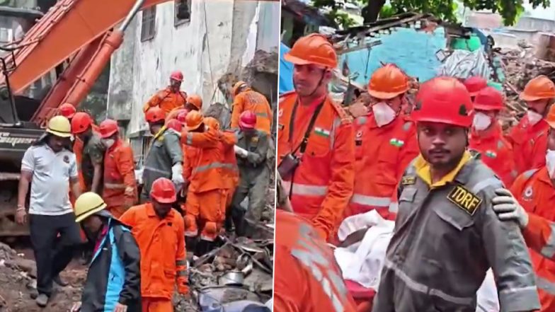 Bhiwandi Building Collapse: 3 Dead, Several Feared Trapped After 4-Storey Building Partially Collapses in Maharashtra (Videos)