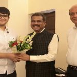 Dharmendra Pradhan Meets Panshul Bansal of Haryana Who Secured AIR 2 in NEET UG 2026 (See Pic)