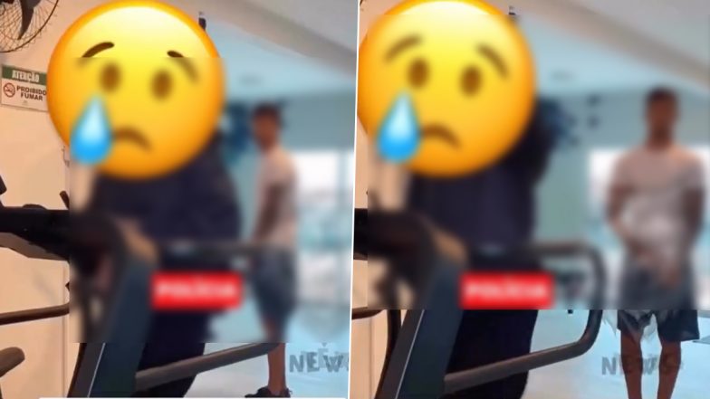 Feira De Santana Gym Incident: Man Caught on Camera Manipulating Private Parts Behind Woman in Brazil