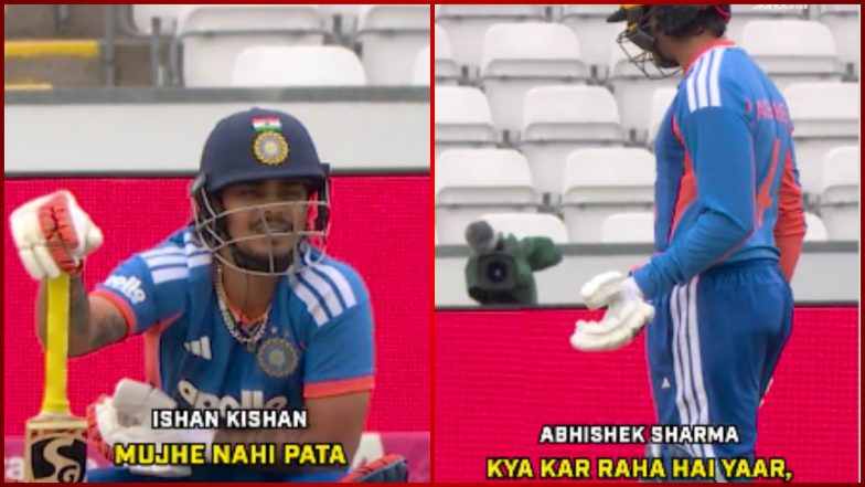 'Kya Kar Raha Hai Yaar...?' Stump Mic Catches Abhishek Sharma Ranting at Ishan Kishan in Post Run-Out Conversation (Watch Video)