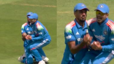 Gurnoor Brar Collides With Shubman Gill As He Takes Jos Buttler's Catch in IND vs ENG 1st ODI (Watch Video)