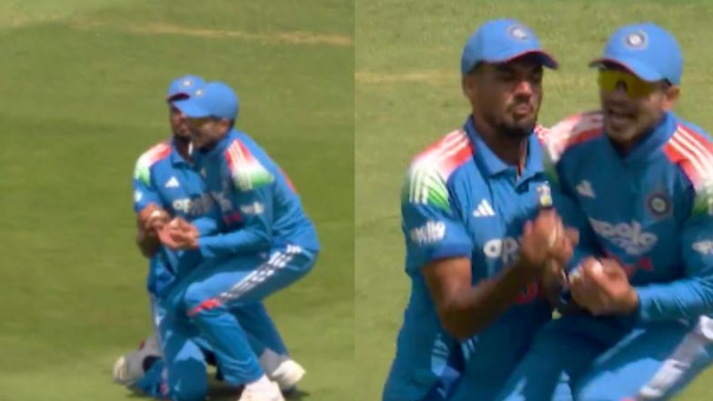 Gurnoor Brar Collides With Shubman Gill As He Takes Jos Buttler's Catch in IND vs ENG 1st ODI (Watch Video)