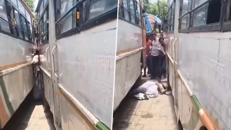 Hardoi: Woman Crushed Between 2 Buses at Bus Stand in Uttar Pradesh, Dies (Video)