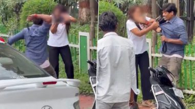 Indore: Viral Video Shows Husband Beating Wife With Belt After Catching Her With 'Lover' in Vijay Nagar