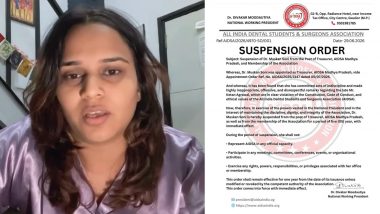 Muskan Soni Viral Video: AIDSA Revokes Membership of Madhya Pradesh Dentist for Mocking Ketan Agarwal Murder Case