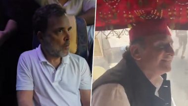 Rahul Gandhi, Akhilesh Yadav Removed by Police During Dharna Near PM Narendra Modi's Residence in Delhi