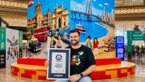 social-viral-Indian Artist Ritam Bhatnagar Sets Guinness World Record With Massive 7.38 Lakh LEGO Mosaic (See Pics and Videos)
