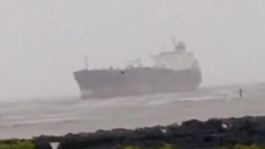 Mumbai Rains: Ship Stranded Off Manori Beach Amid Heavy Rainfall, Video Surfaces