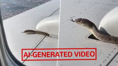 Is the Viral Video of a Snake Spotted on a Flight's Wing Real? Fact Check Reveals It's AI-Generated