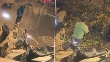 Pune Tree Collapse: Young Girl Narrowly Escapes Unhurt After Massive Tree Collapses Near Abhinav Chowk (Watch Video)