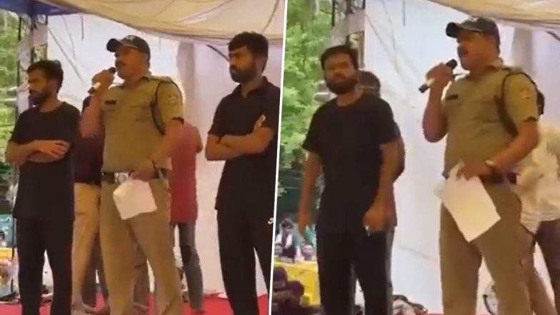 Uttarakhand Police Constable Sher Singh Resigns Publicly at Jantar Mantar in Support of Student Protests (Watch Video)
