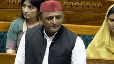 By Removing &lsquo;Pradhan&rsquo;, You Saved Pradhan Mantri&rsquo;: Akhilesh Yadav Takes Dig at Centre Over NEET-UG Paper Leak in Lok Sabha (Video)