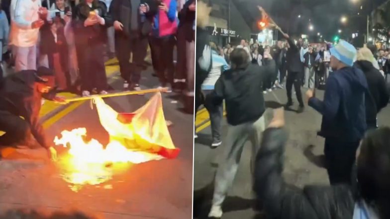 Argentina Fans Burn England Flag While Celebrating Team’s FIFA World Cup 2026 Final Qualification