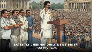 Chennai Latest News Today on July 25th, 2026: CM Vijay Takes Oath, PM Modi Projects & TVK Emerges Largest Party