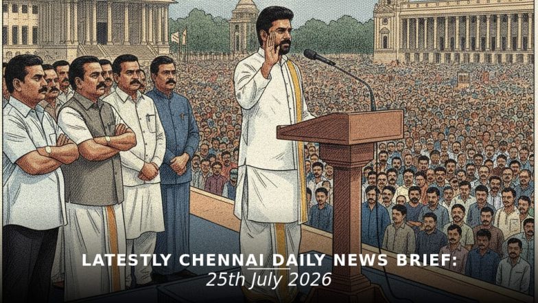 Chennai Latest News Today on July 25th, 2026: CM Vijay Takes Oath, PM Modi Projects & TVK Emerges Largest Party