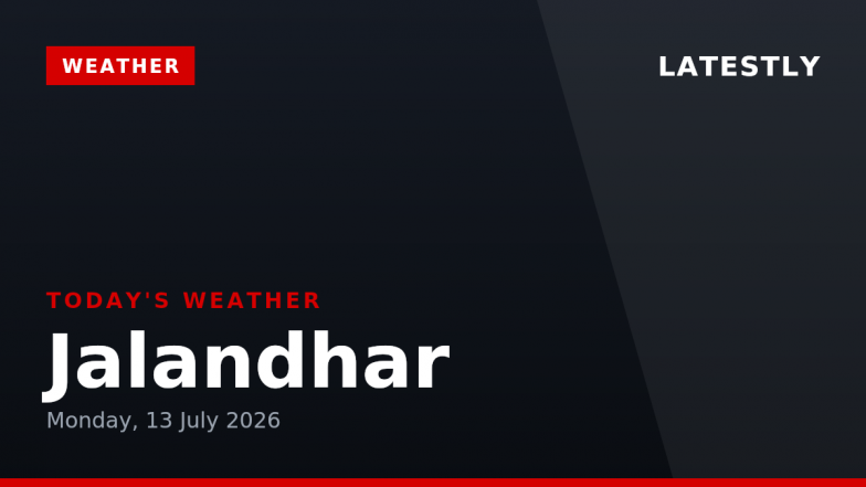 Jalandhar Weather Forecast &amp; Update for Today, Monday, 13 July 2026: Overcast Skies with Clear Afternoon, High of 33&deg;C
