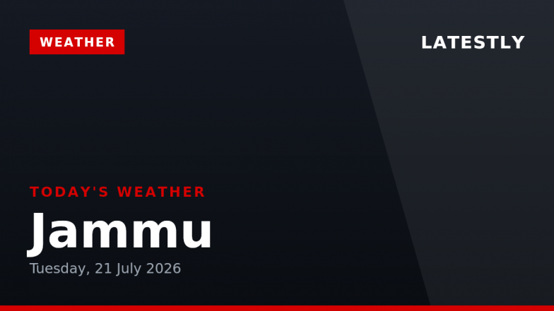 Jammu Weather Forecast &amp; Update for Today, Tuesday, 21 July 2026: Expect Dense Drizzle and Thunderstorms, High of 29&deg;C