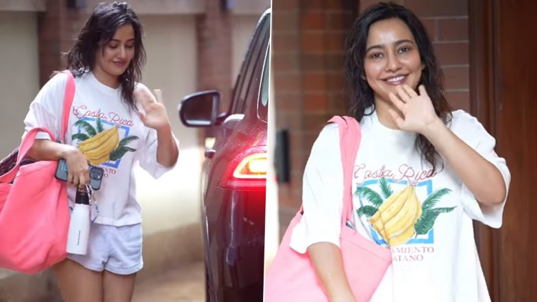 No Excuses! Neha Sharma&rsquo;s Viral Video Shows Actress Conquering Heavy Rains for Daily Workout &ndash; WATCH