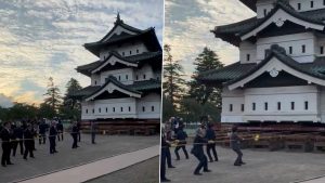 Viral Video Shows Hirosaki Castle Keep Being Pulled by 1,800 Volunteers in Japan, Know Why 360-Tonne Structure Is Being Moved.