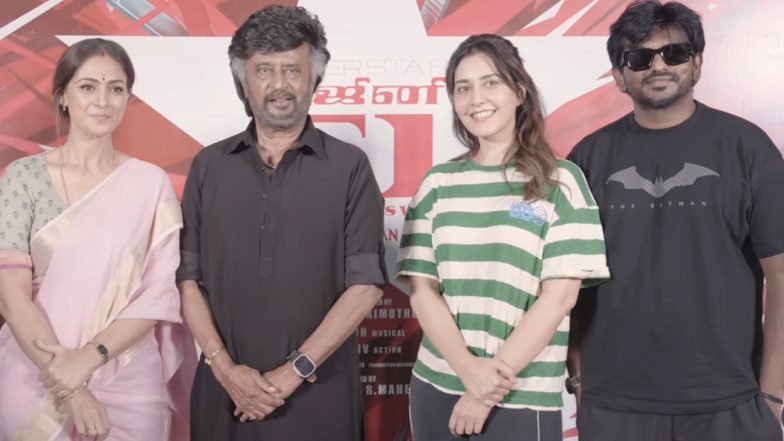 Rajinikanth Completes 51 Years in Cinema, Celebrates Special Day on 'Dharman' Sets (Watch Video)