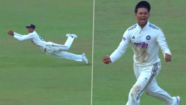 Yashasvi Jaiswal Catch Video: Indian Fielder Takes Stunner to Dismiss Lahiru Udara in IND vs SL 2nd Test 2026