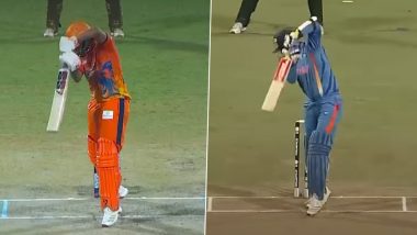 DPL 2026: Like Father, Like Son! Aaryavir Sehwag Recreates Dad Virender’s Classic Shot (Video)