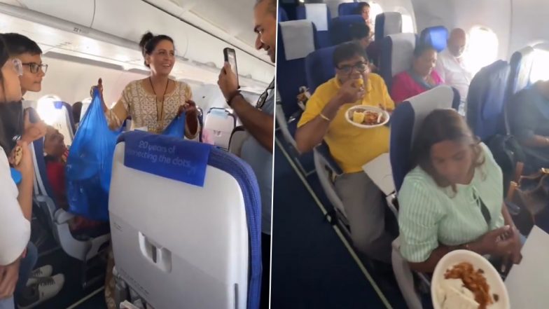 IndiGo Flight Viral Video: Family Turns Cabin Into Mini Cafeteria With Samosas, Dhoklas and Theplas