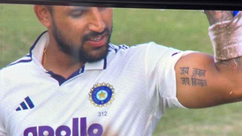Dhruv Jurel Shows Off &lsquo;Jai Jawan, Jai Kisaan&rsquo; Tattoo After Scoring Century in IND vs SL 2nd Test 2026