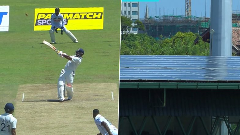 Viral Video Shows Rishabh Pant's 95-Metre Six Damages Solar Panel During IND vs SL 2nd Test 2026