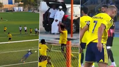 Cristiano Ronaldo&rsquo;s Son Scores Penalty and Pulls Off Father&rsquo;s Iconic SIU Celebration (Watch Video)